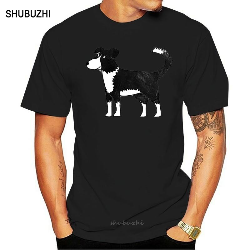 Men Short sleeve tshirt Border Collie Cartoon Dog Art   Collie   T Shirt Women tshirt