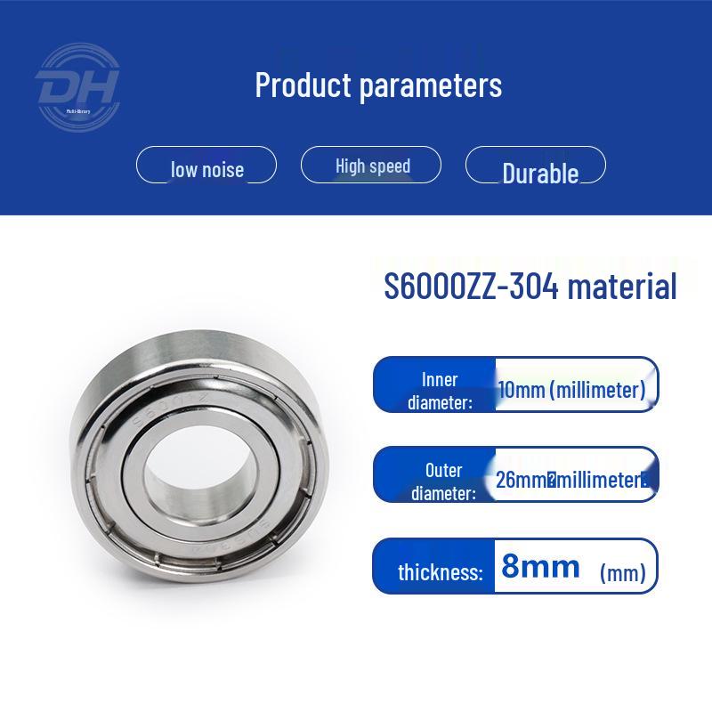 Stainless Steel Bearings S6000, S6001, S6002, S603, S604 - 304 Material