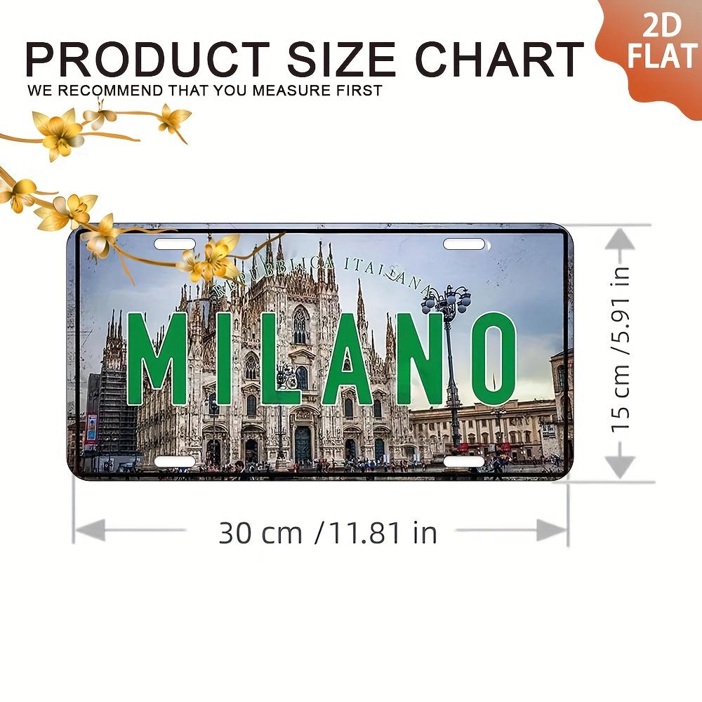 

1pc Vintage Aluminum Wall Plaque - 6x12 Inch, HD UV Printed, MILANO Design with Cathedral & Cityscape, Ideal for Kitchen 15x30cm(5.9x7.8inch)
