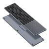 Ultra-Thin 2-in-1 Aluminum Bluetooth Keyboard with Large Touchpad for Desktop, Laptop, and Tablet