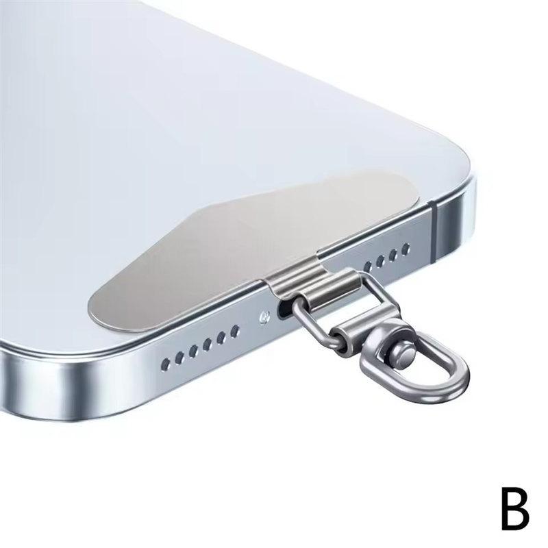 Upgrated 360 Rotatable Stainless Steel Phone Tether Tab Metal Patch Gasket Cellphone Lanyard Safety Connecter Piece New