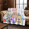 Cartoon Lankybox Süße Foxy Boxy Rocky Flanelldecke, Gemütliche Weiche Überwurfdecke für Zuhause Schlafzimmer Bett Sofa Picknick Abdeckung Kindergeschenk