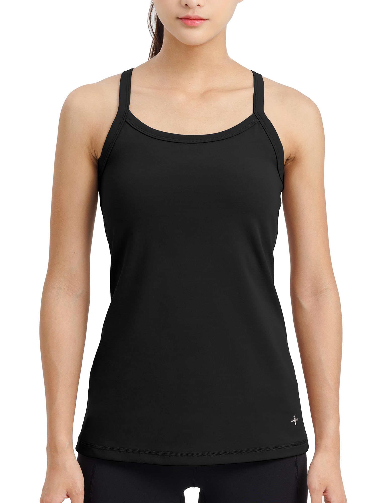 

Rupa Camisole with Yoga Bra Size L Women s Cups, Top, Moisture-Wicking, Quick-Drying, Black, чёрный