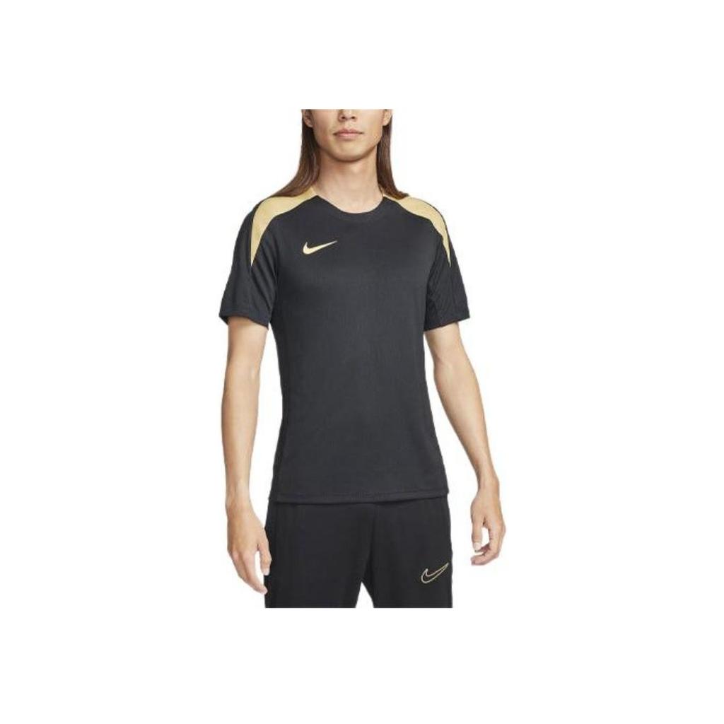Nike Strike Colorblock Logo Crew Neck Short Sleeve Soccer Jersey Men Tops Black FN2400-011