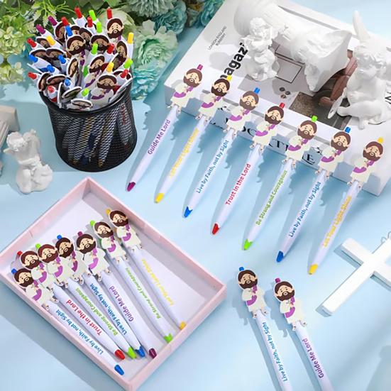 Mini Jesus Kugelschreiber Glattes Schreiben Schnelltrocknende Tinte Stift mit Inspirierendem Zitat Einzigartiges Geschenk für Kirche Sonntagsschule Bibelstudium