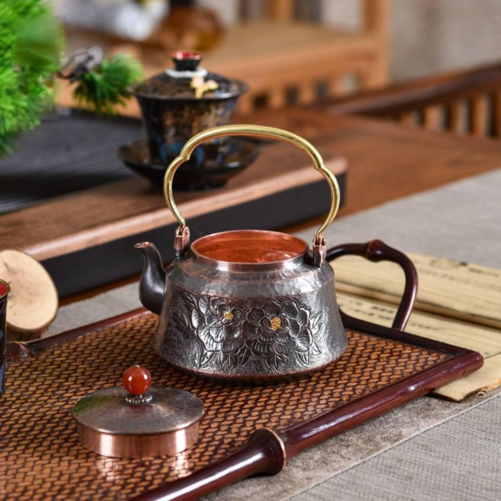 Hammered Copper Teapot Heat Conductive Retro Additional Thick Solid Tea Pot