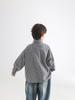 Boys' Spring 2025 Trendy Plaid Loose Shirt with Korean Tie Style