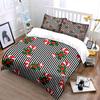 Candy Cane and Holly Striped Pattern Bedding Duvet Cover Set Duvet Cover Pillowcases  (1*Duvet Cover 2*Pillowcases, without duvet insert)