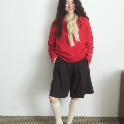 [IHM25FWS18] Soft Lip Knee Socks Oatmeal