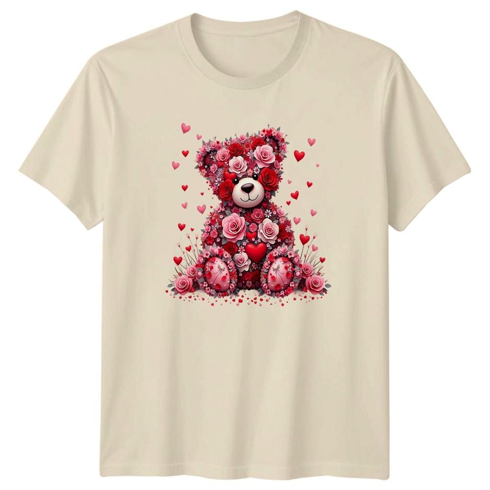 Floral Bear Valentines Day Holidays Unisexs TShirt Unisexs Tee Graphic Unisex Shirt
