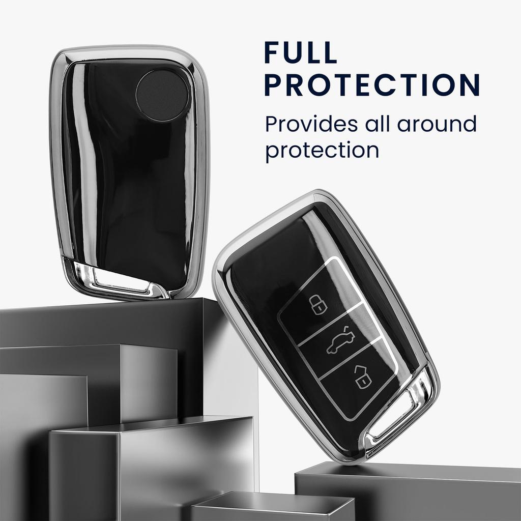 kwmobile VW 3-Button Car Key (Keyless Go Compatible Models Only)
