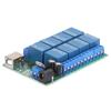 8 Channel Relay Module DC12V UART Serial Port Switch PLC Motor LED Computer Remote Control Multi Function USB Controller