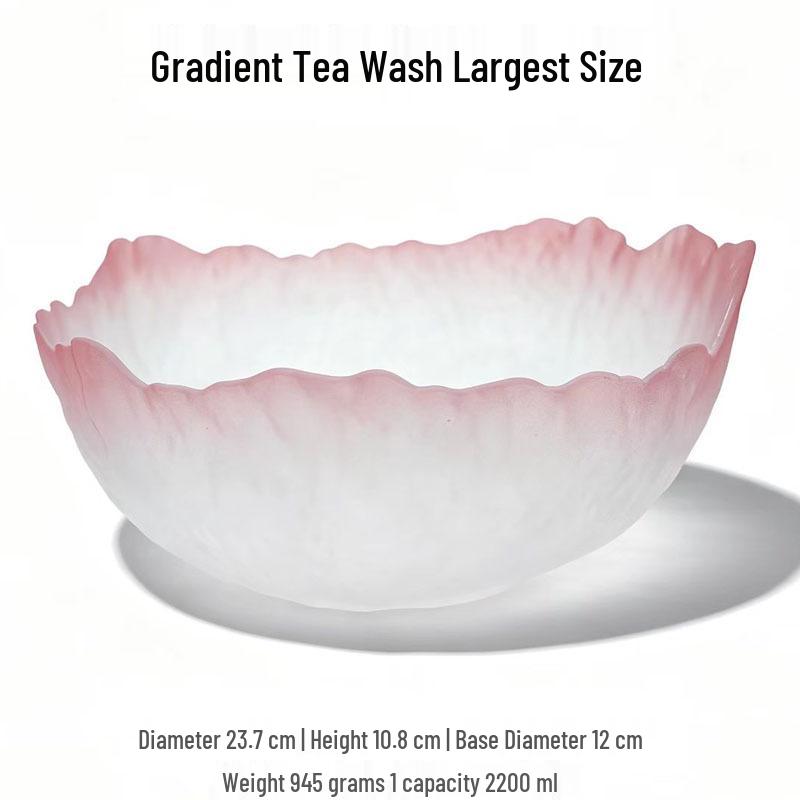 Gold Rim Lead-Free Crystal Salad and Dessert Bowl Set with Hammered Texture