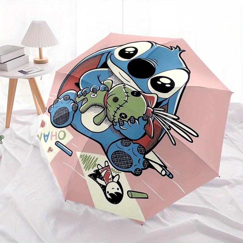 Stitch,Family Themed folding umbrella, the best choice for gift giving, 8 ribs, casual, durable, lightweight and portable travel umbrella, s