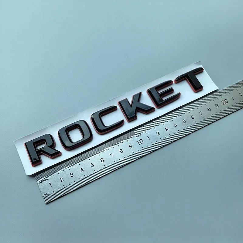 Glossy Black & Red Letters ROCKET ABS Car Emblem Trunk Nameplate Logo Sticker for 700 800 900