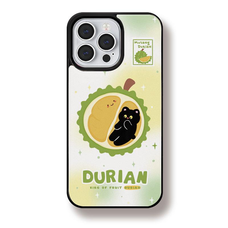 

Чехол для iPhone 16, 15, 14, матовый черный край, совместимый и подходит для 13/12 promax Durian Kitten 12PROMAX