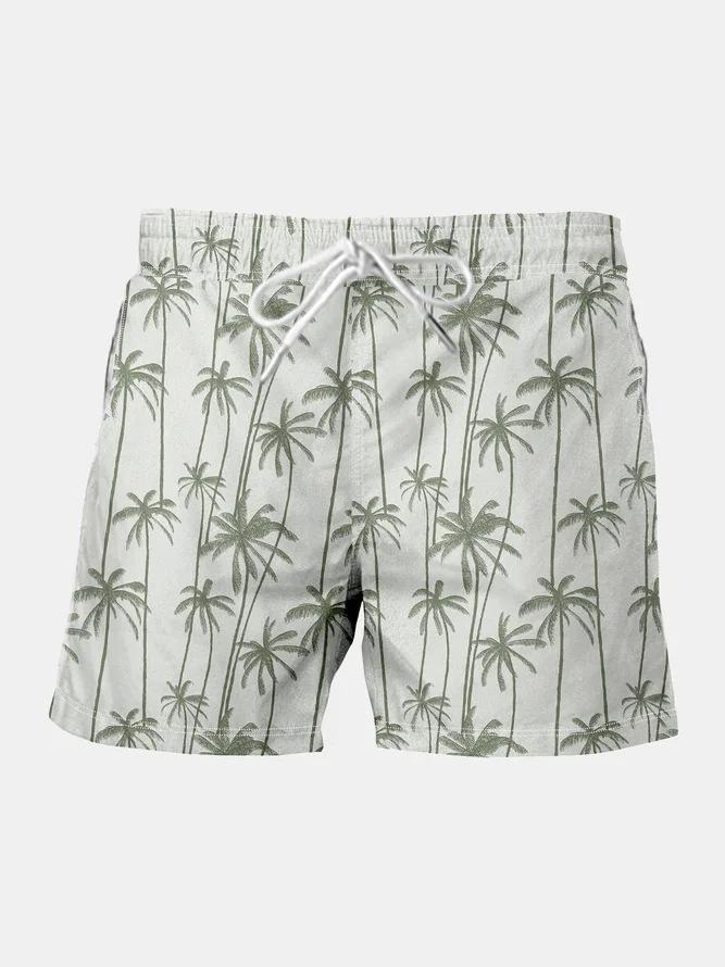 Summer Beach Coconut Tree Drawstring Personalized Printed Seaside Beach Casual Men S Shorts S