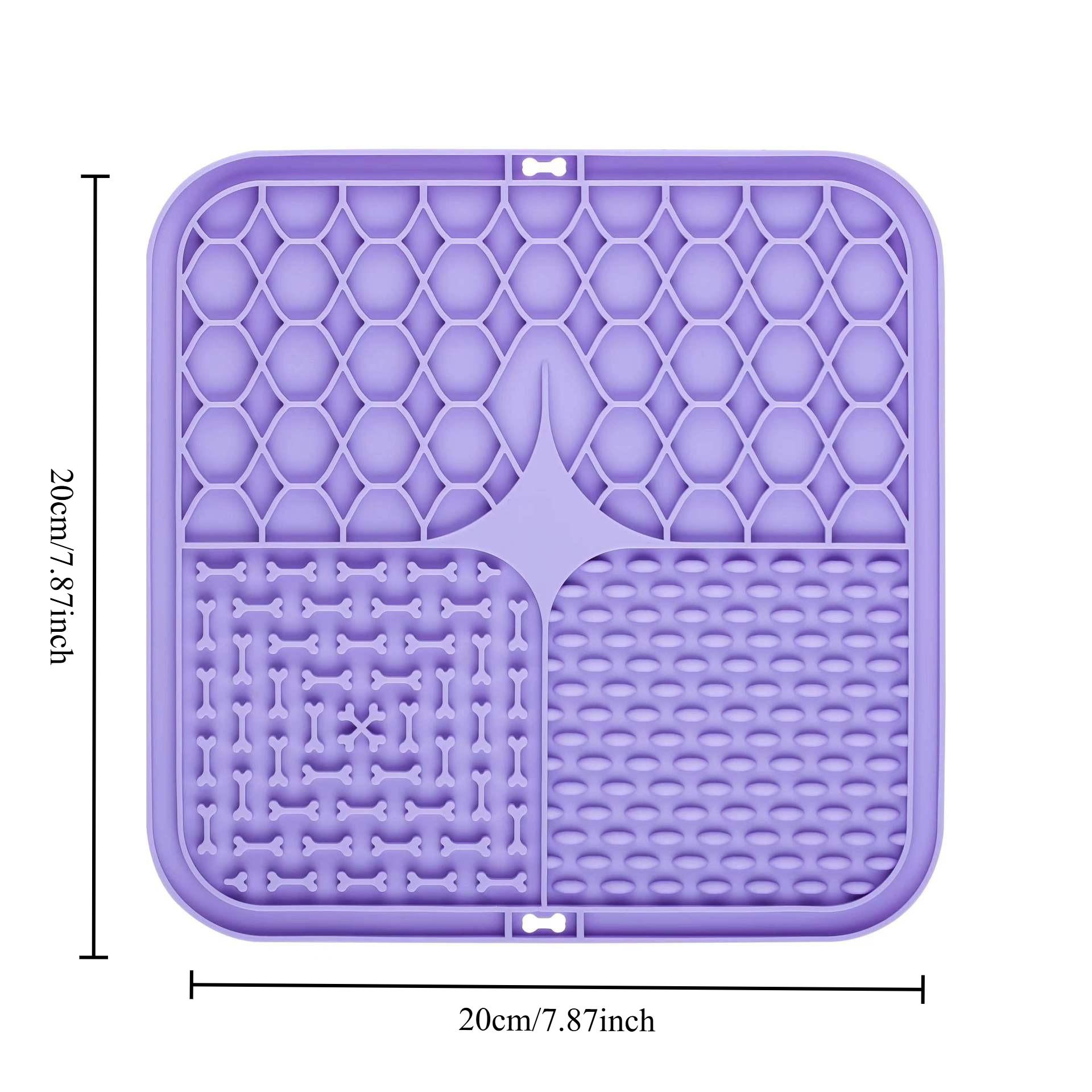

1pcs Dog Licking Plate Pet Licking Pad Silicone Suction Cup Slow Licking Pad Anti Choking Slow Eating Bowl фиолетовый