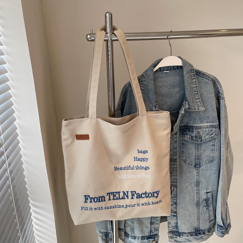 

Корея большая вместимость сумка-тоут женская 2025 новая литературная холщовая сумка студент класс поездки на работу плечевая сумка хаки