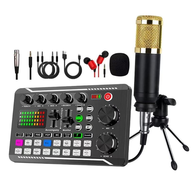 Обновленная звуковая карта для живых выступлений с DJ-микшером, эффектами и сменщиком голоса F998, звуковой микшер F998 для подкастов