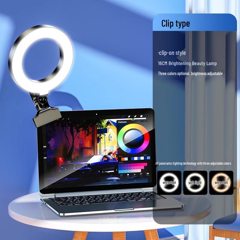 Shuo Tu Mobile Phone Stand with Fill Light for Desktop & Floor, Ideal for Live Streaming, Vlogging & Selfies.