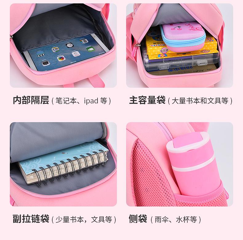 Cartoon Cute Backpack for Children, Girls, Kindergarten, Baby, Large Capacity Shoulder Anti Loss Soft Diving Material Backpack