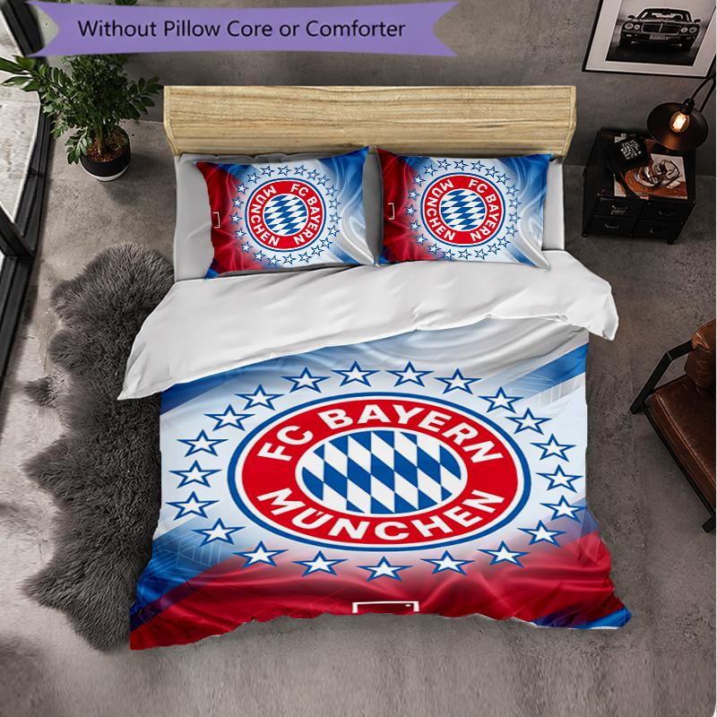 Bayern Munich Themed Bedding 3Pcs Duvet Cover Set Decorative Bed Linen For Teen Room Home Decoration