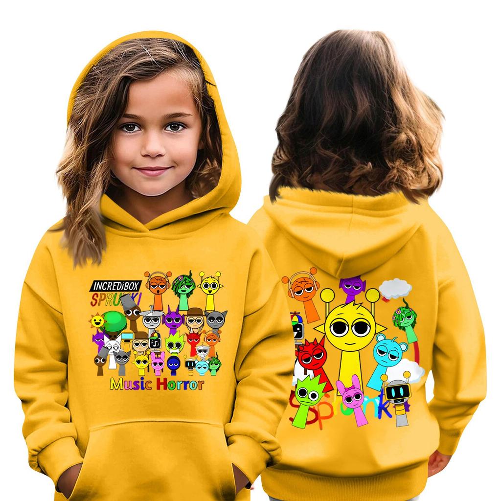 Kids Fashion Casual Top  Box Music Game Printed Pullover Sweatshirt