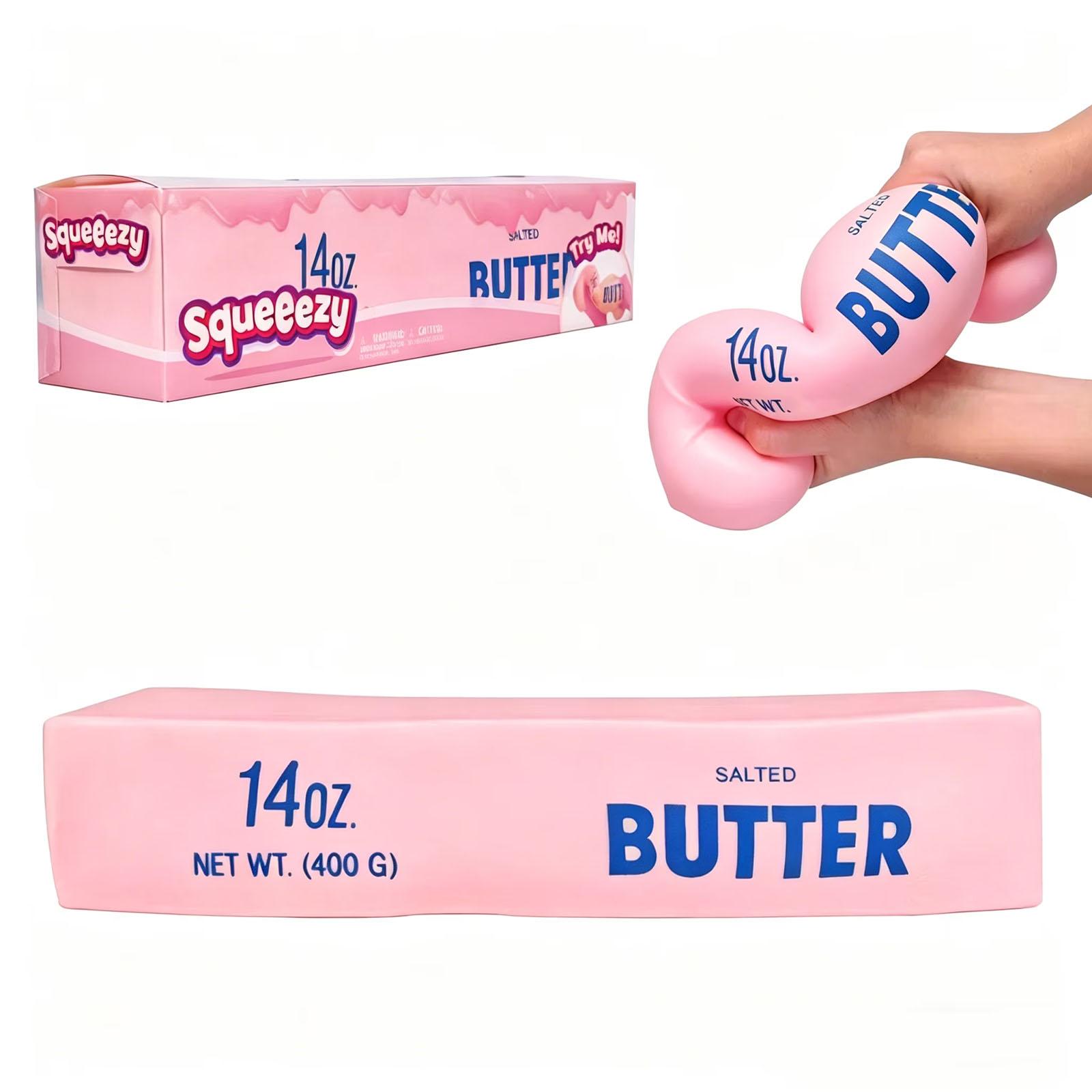 

Butter Stick Shaped Stress Relief Toy 10oz 24cm Soft Squeeze Simulation Decor for Desk Office and Home Gift One Size розовый