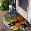 American Style Semi-Circular Cat Crystal Velvet Doormat - Durable, Stain & Wear Resistant, Decorative Floor Mat