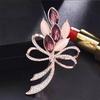 Korean Crystal Gemstone Flower Brooch Pin for Women's Clothing Accessories