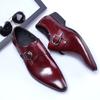Fashion Men's Dress Shoes Formal Oxford Shoe for Man Wedding Dress Brand PU Leather Trendy Buckles Big Size Male Business Footwear