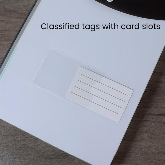 6 Pcs A4 Plastic Binder Pockets for 11 Ring Binder Letter Size