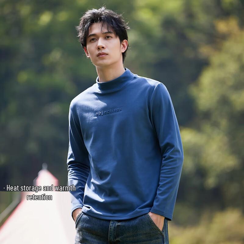 

Trailblazer Men s Fleece-Lined Mock Neck Long Sleeve T-Shirt 3XL