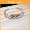 Vintage Zircon Butterfly Open Bracelet With Gold And Silver Finish For Fashion Women