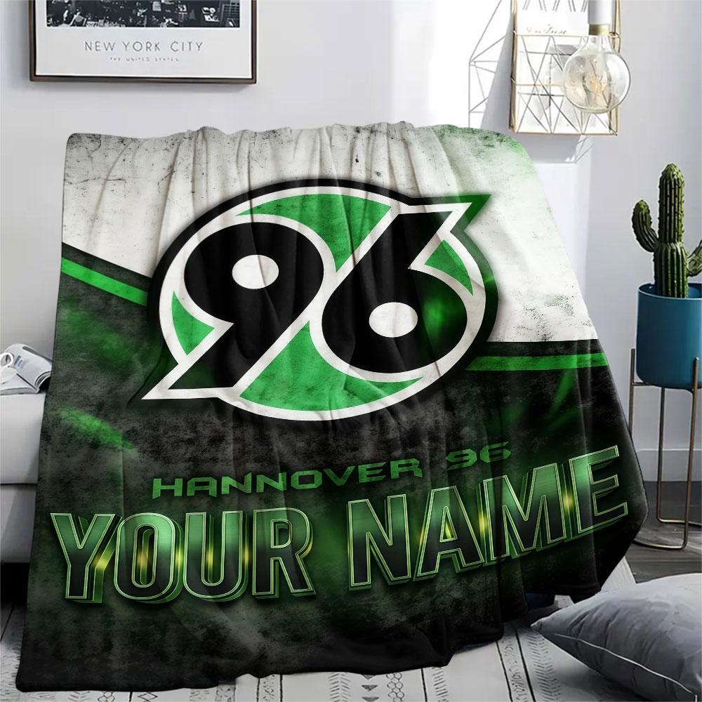 Custom Name,Hannover 96 Printed Flannel Blanket, soft throw for bedroom sofa, washable, Christmas present, great gift.
