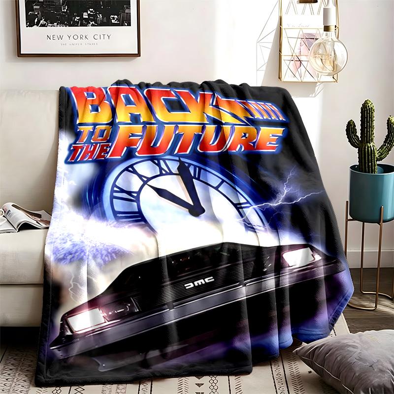 Back to the Future Theme Blanket Suitable For The Sofa Camping And Travel Made Of Soft Flannel Material An Ideal Gift For Occasions Such As Birthday