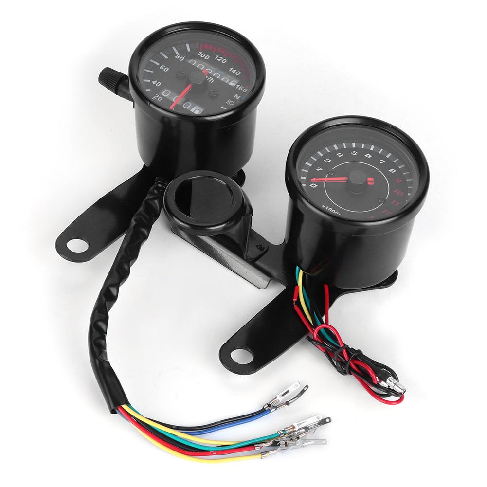 12V 0 160 Km h 13000 Rpm LED Backlight Speedometer Odometer Tachometer Motorcycle Universal Gauge Refitting