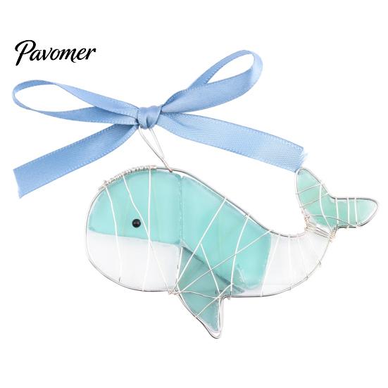 Artisanal Coastal Style Gifts Handmade Sea Glass Ocean Ornaments, 2D Wire Wrapped Christmas Tree Decoration, Story Collection Decor Turtle Octopus