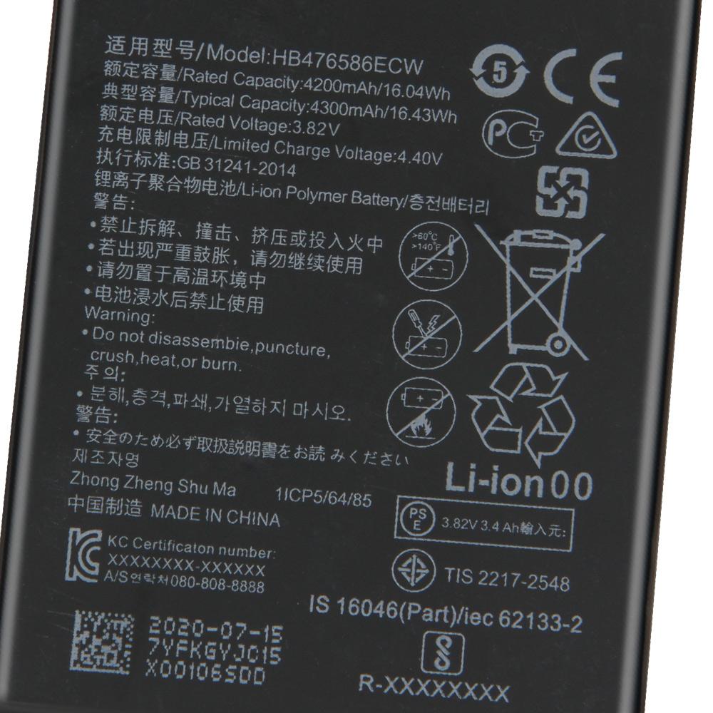 Rechargeable Lithium Battery For Huawei Honor X10 5G HB476586ECW Phone Battery 4300mAh
