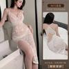  Erotic Underwear Sexy halter Long Dress Hot Lace Seductive See-through nightclub small chest Uniform 8672
