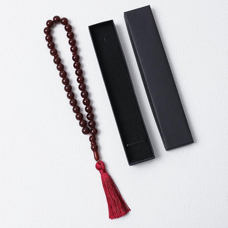 High-End 12mm Xi Yin Style Muslim Rosary Bracelet with 33 Beads and Gift Box