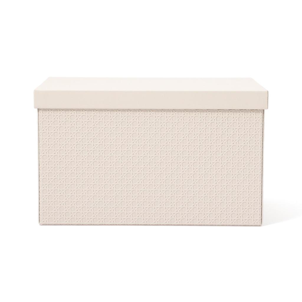 Francfranc [Online Shop Exclusive] Embossed Large Box, Small, Ivory, Storage Box, Perfect for New Homes and Moving
