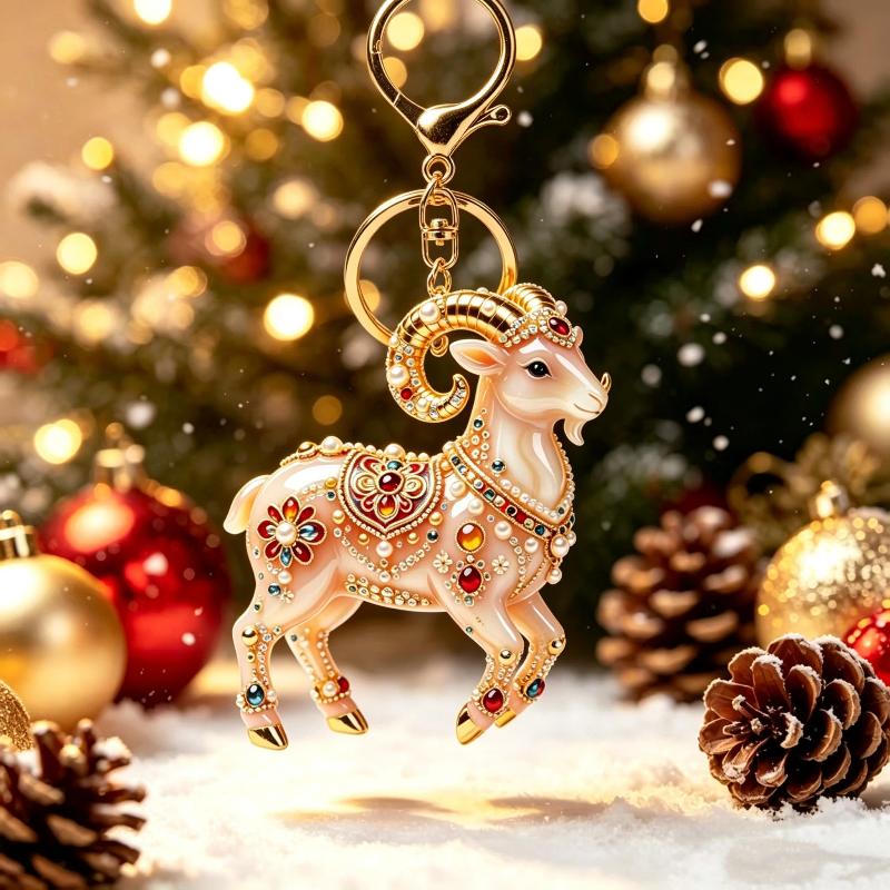 1/2Pcs Cute 2D Flat Goat Themed Hanging Ornament Acrylic Pendant for DIY Jewelry Making Bag Charm Daily Decor