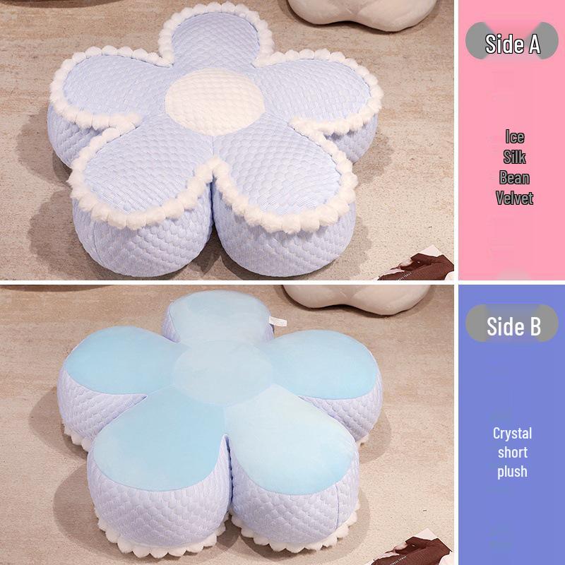 Ins-Style Eisseide Samt Blumen Pouf & Sitzkissen
