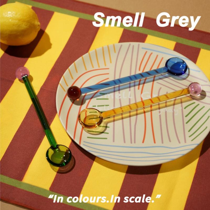 Colorful Clear Coffee Glass Cup Spoon Set Dessert Stirring Spoon Creative Milk Spoon Long Handle Kitchen Tableware Stirring Rod