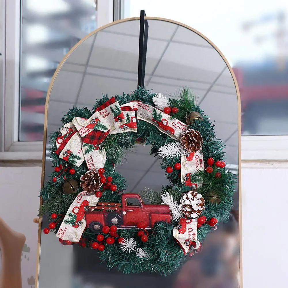 Xmas Party Supplies 12/15 Inch Floral Wreath Hanger Carbon Steel Large Wreath Metal Hook Resuable Nail-free Christmas