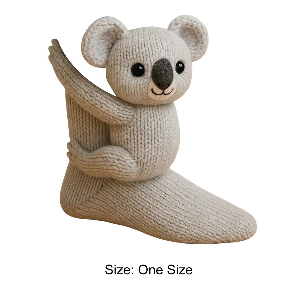 1 Pair Knit Animal Socks Funny Cartoon Animal Cotton Socks Fashion Sleeping Socks for Christmas Holiday Home Gifts