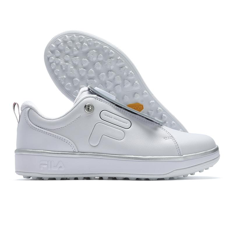 FILA Performance Simple Solid Color Versatile Slip-On Durable Low-Top Golf Shoes Women sneaker White A12W431703FWN