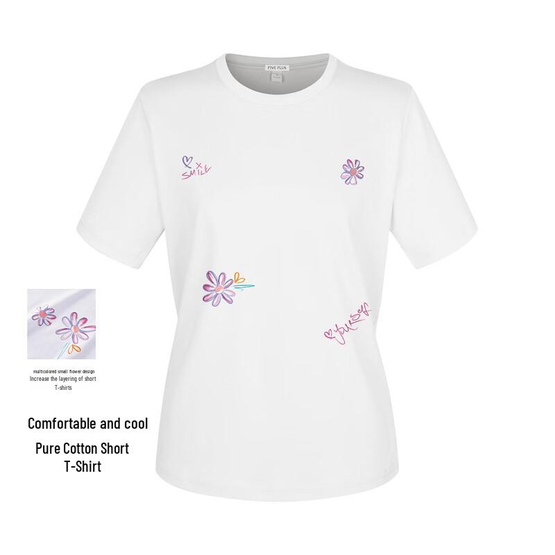 FivePlus Floral Cotton Short Sleeve T-Shirt L